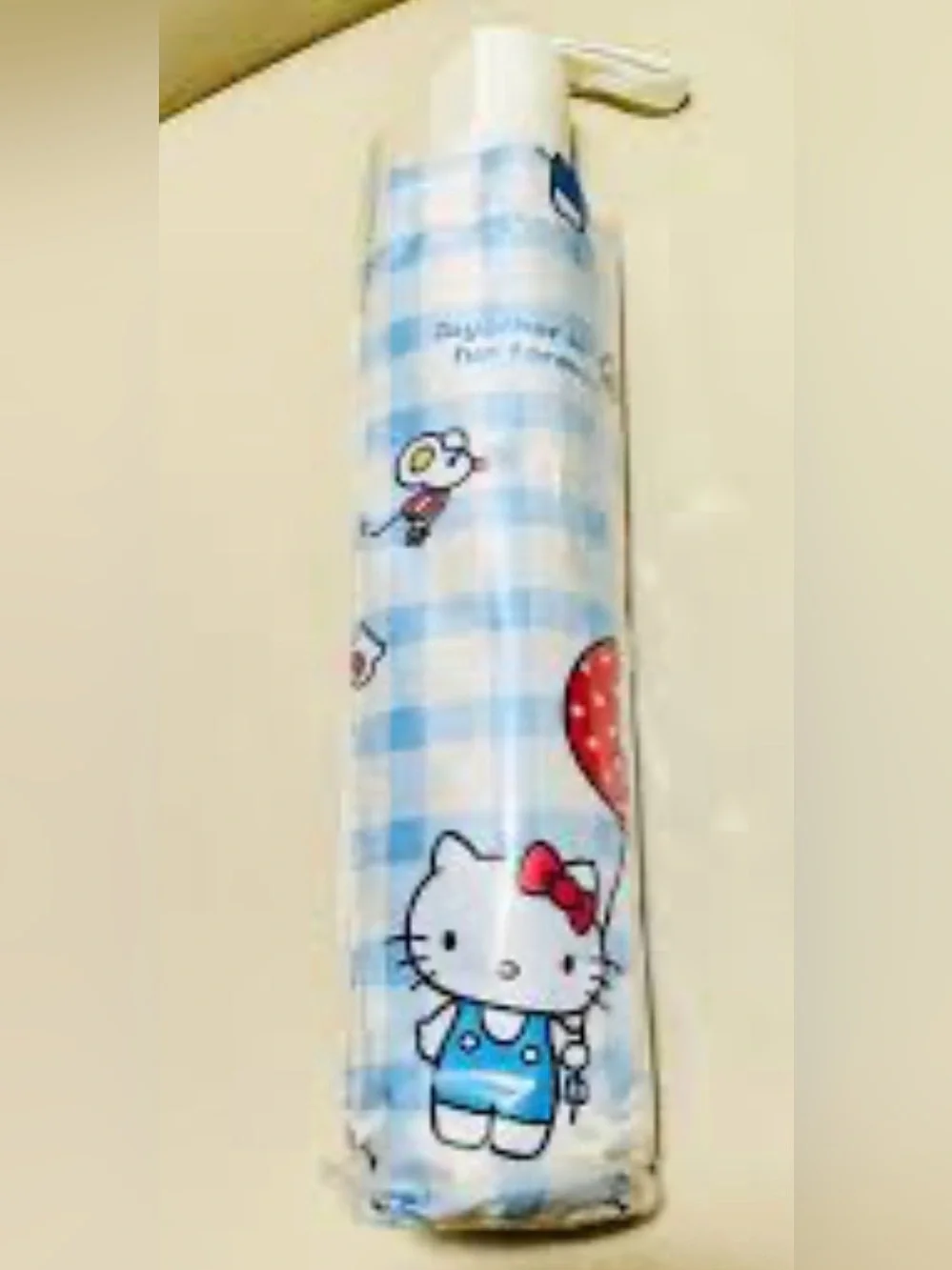Hello Kitty Blue Check Foldable Umbrella